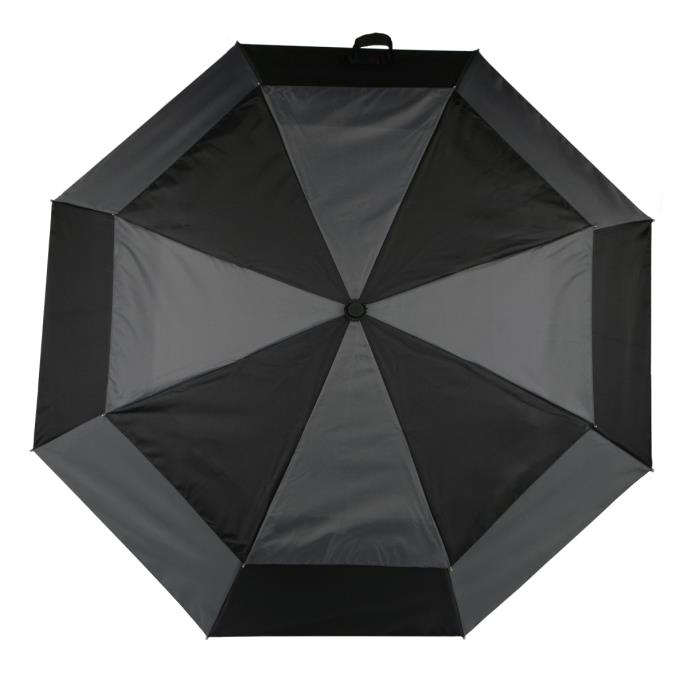 totes ECO-BRELLA® Auto Open / Close Double Canopy - Black/Charcoal ( 3 Section ) Extra Image 2